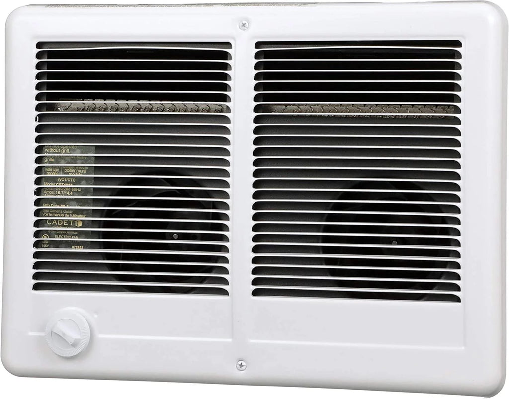 Cadet Com-Pak Twin Electric Wall Heater with Thermostat, 240V, White E989227