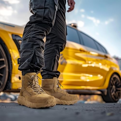 NORTIV 8 Men's Lightweight Leather Combat Boots W79068