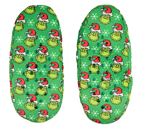 Bioworld Dr. Seuss Grinch Slipper Socks with No-Slip Sole X3437