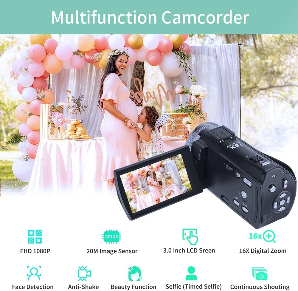 ORDRO V12 Digital Camcorder 1080P with IR Night Vision Q4448