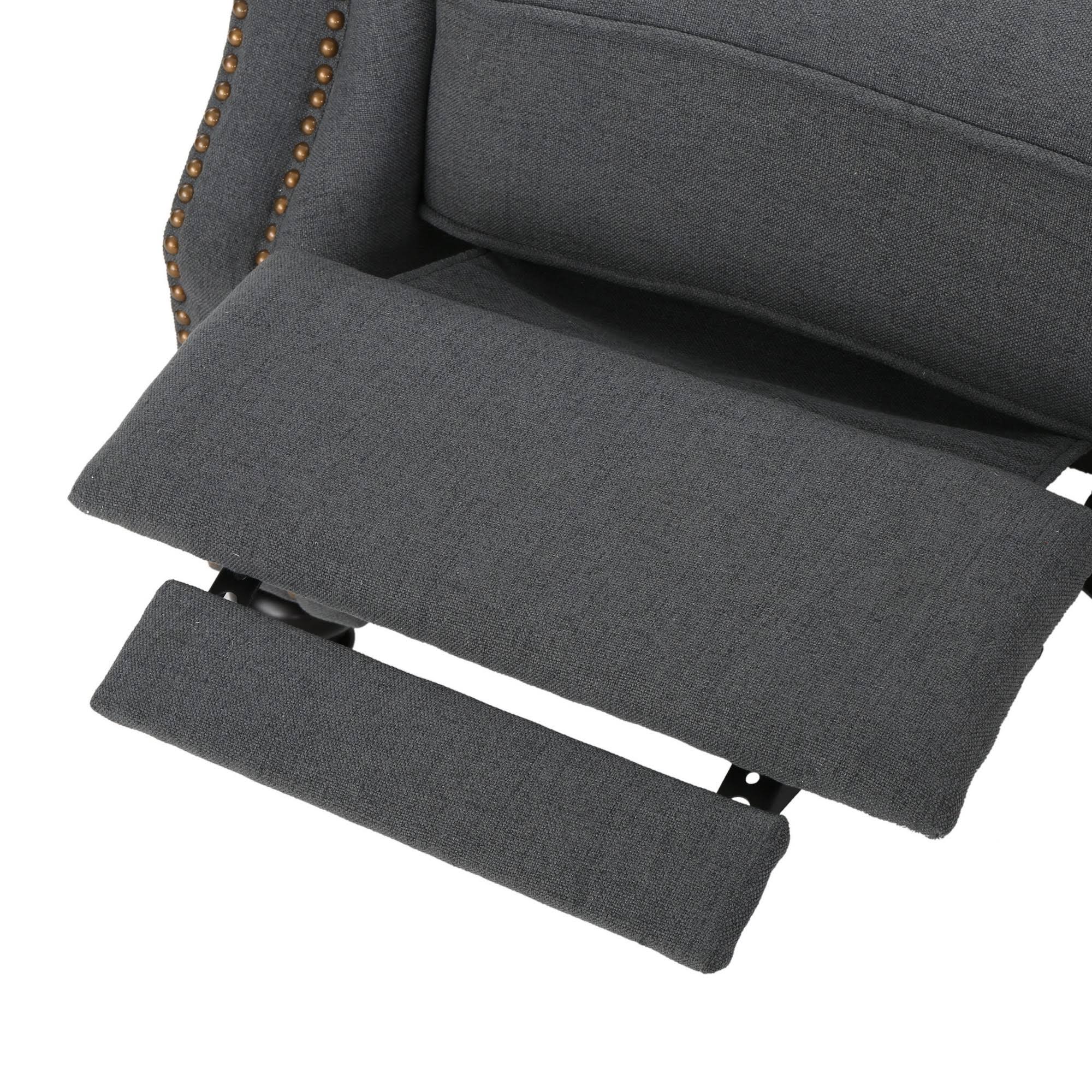 Walder Tufted Recliner Charcoal by Christopher Knight Home I89762