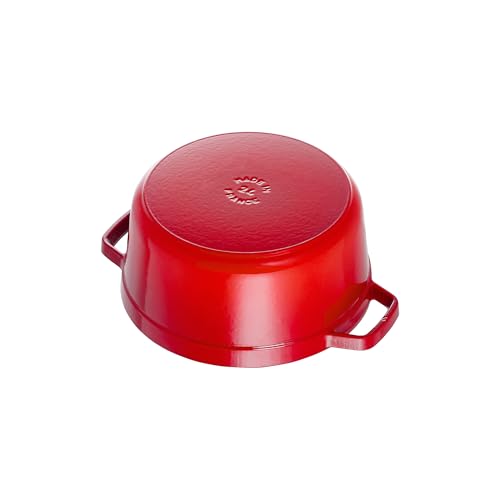 STAUB Cast Iron Dutch Oven 5.5-qt Round Cocotte, Black Matte P4487
