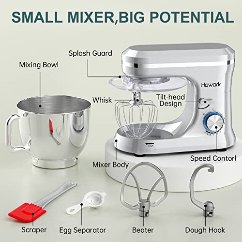 HOWORK Electric Stand Mixer 6.5QT Stainless Steel Bowl, Blue P383969