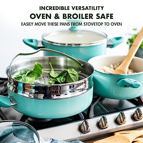 GreenPan Rio 16 Piece Cookware Set, Hard Anodized Ceramic Nonstick, Black C3064