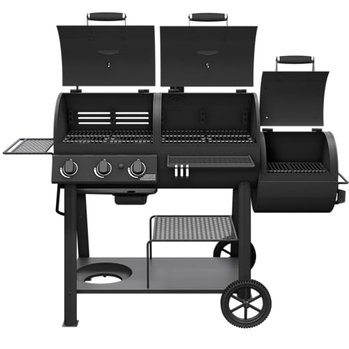 Oklahoma Joe's Canyon Combo Charcoal and Gas Smoker & Grill, Black F6323