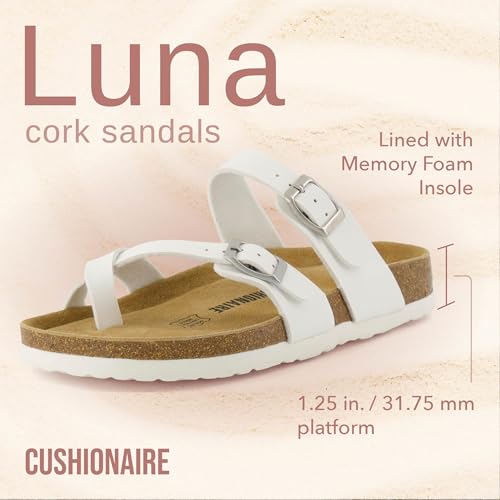 CUSHIONAIRE Women's Luna Cork Footbed Sandal I795