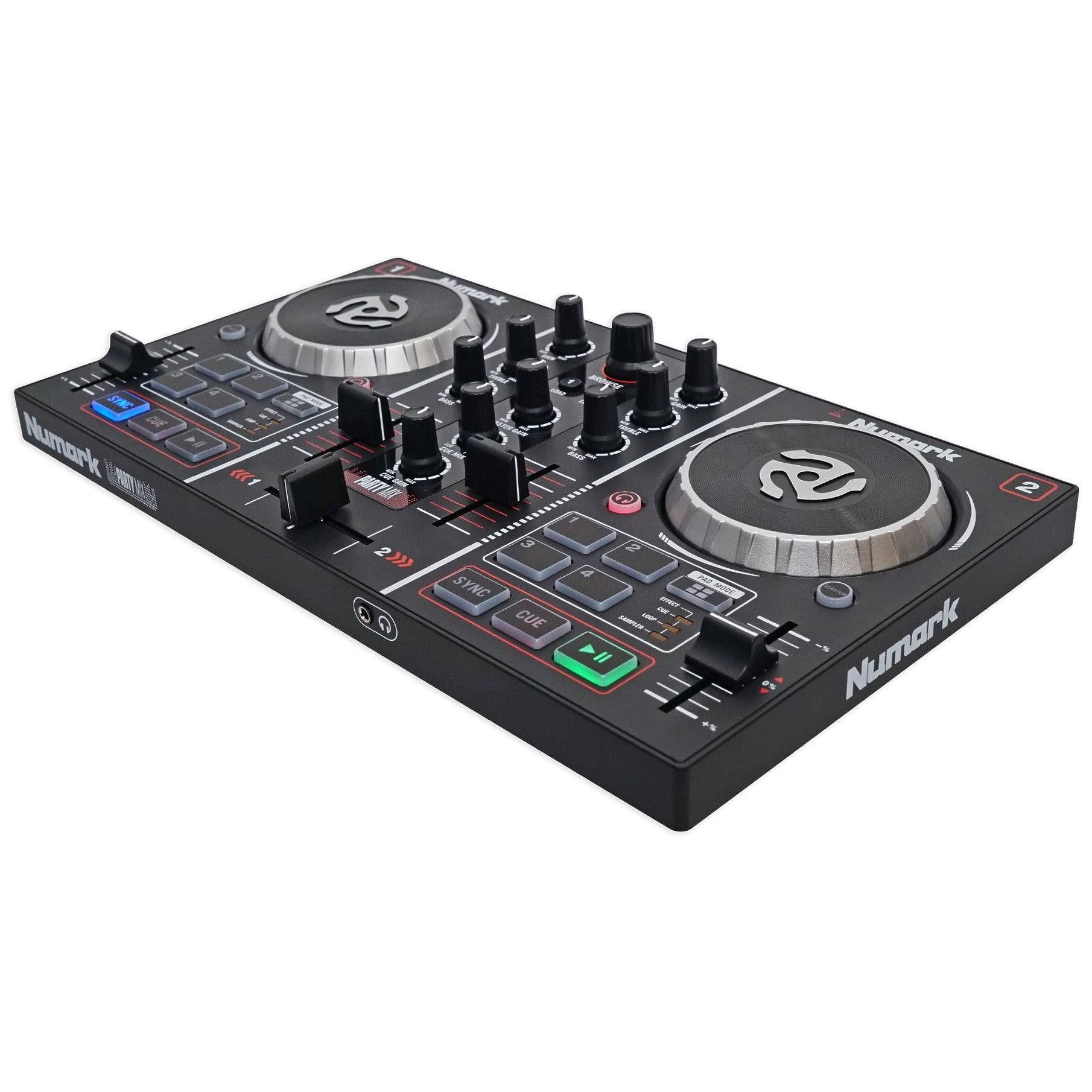 Numark Party Mix DJ Controller with Mic, Cables & Case C898770