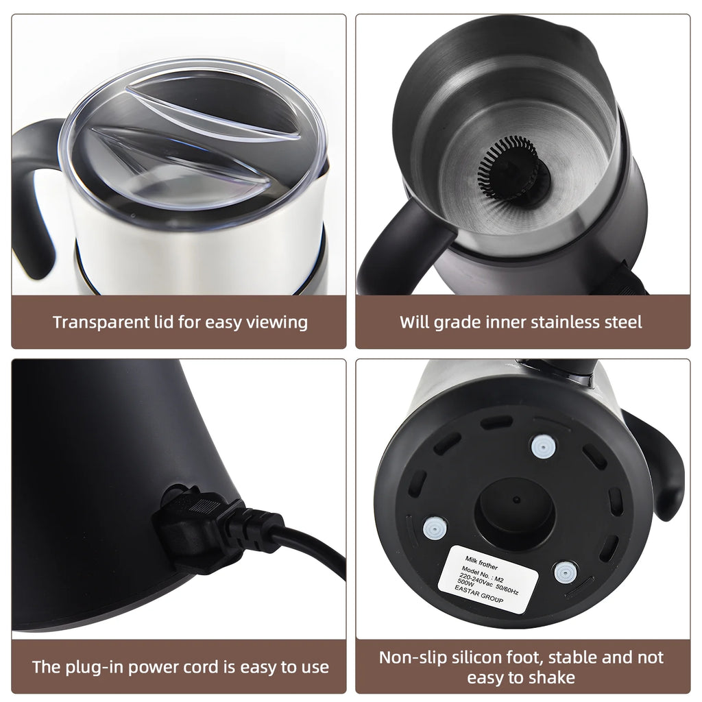 5 in 1 Electric Milk Frother 24oz Hot and Cold Foam Maker for Latte Q2083