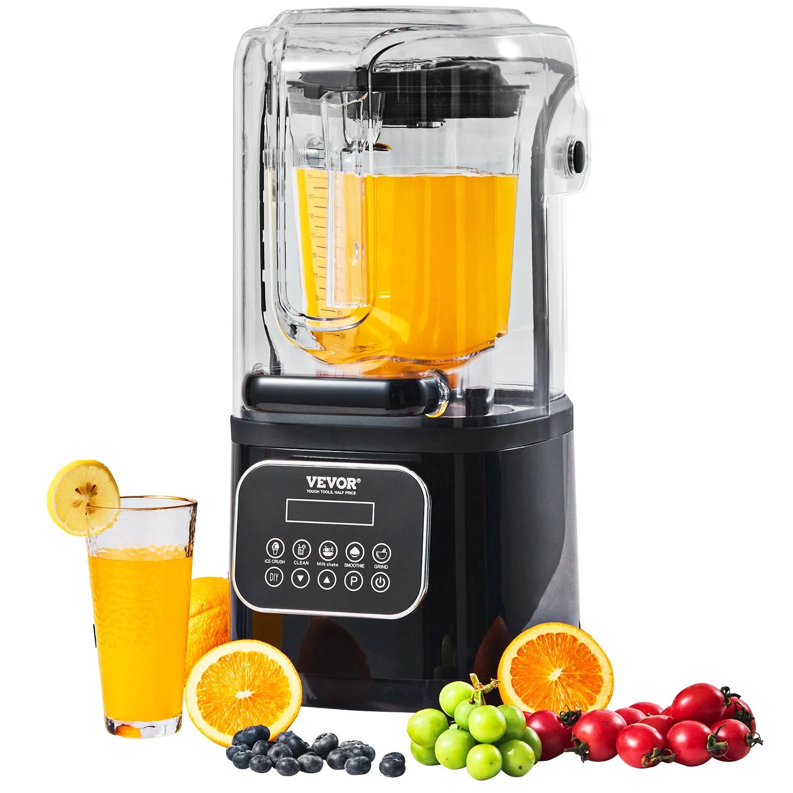 VEVOR Professional Blender with Shield - Commercial 68 oz Stainless Steel U694819