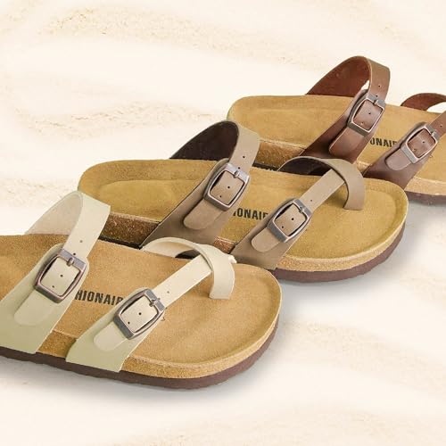 CUSHIONAIRE Women's Luna Cork Footbed Sandal I795