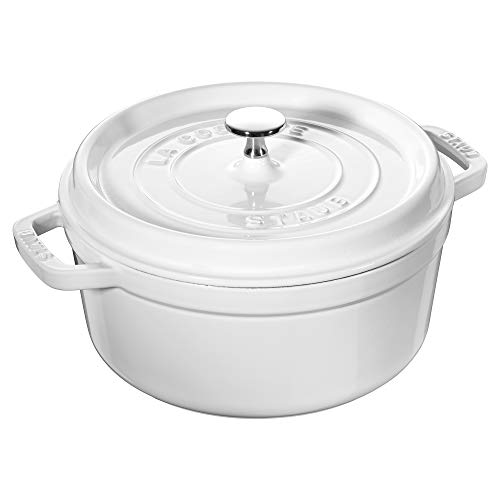 STAUB Cast Iron Dutch Oven 5.5-qt Round Cocotte, Black Matte P4487