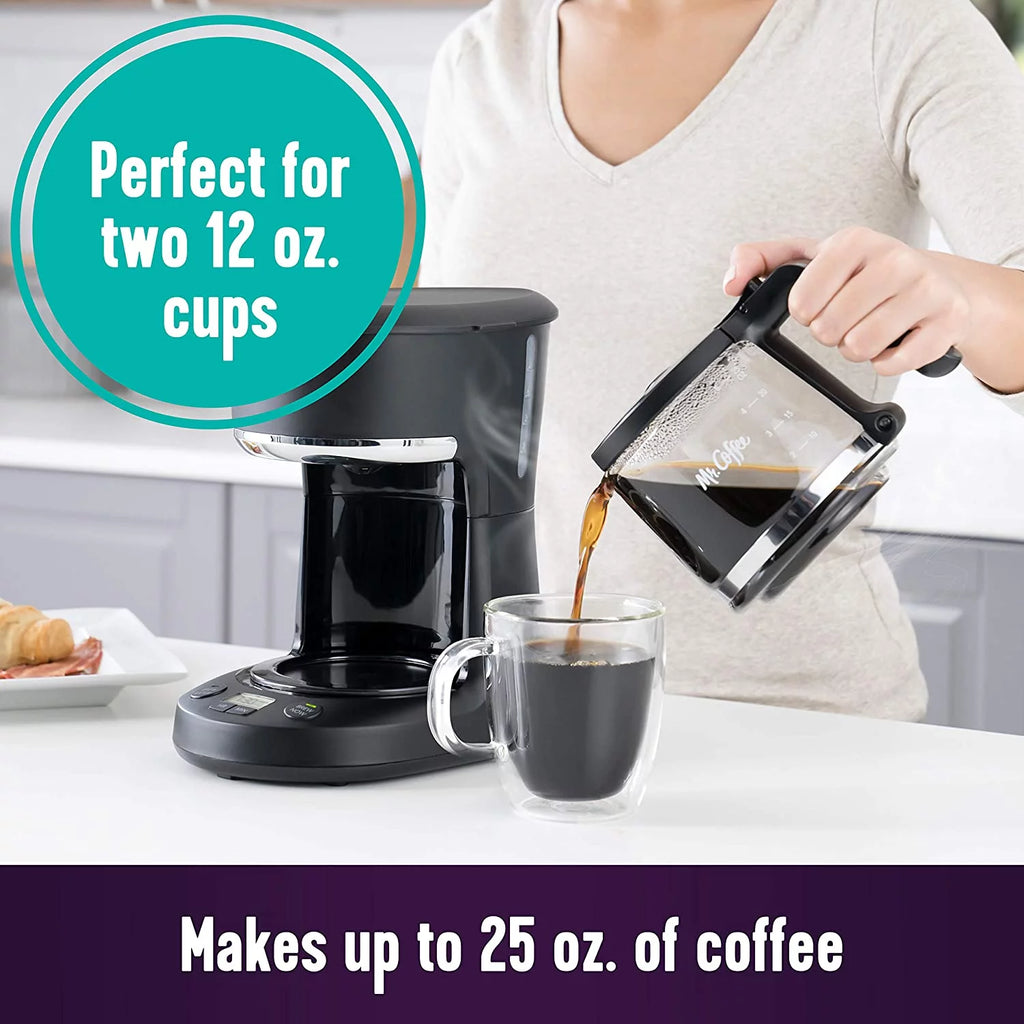 Mr. Coffee 5 Cup Programmable Mini Coffee Maker, Black S840