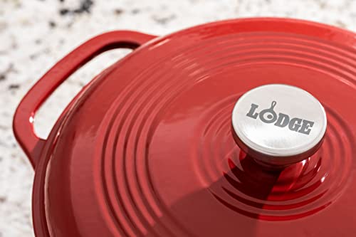 Lodge 6 Quart Enameled Cast Iron Dutch Oven with Lid, Indigo A835868