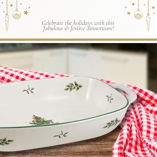 Spode Christmas Tree 14-Inch Tree-Shaped Porcelain Serving Platter H48565