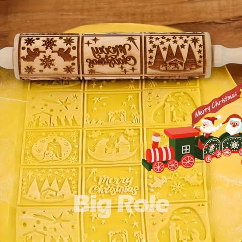 Floral Vine Embossed Wooden Rolling Pin for Baking M158973