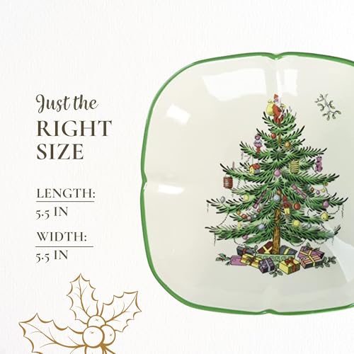 Spode Christmas Tree 14-Inch Tree-Shaped Porcelain Serving Platter H48565