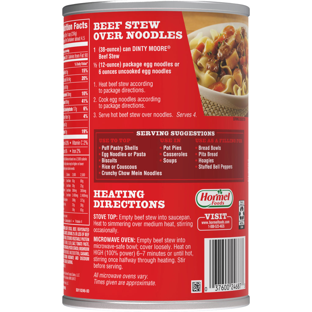 DINTY MOORE Beef Stew, Shelf-Stable, 38 oz Can N59119