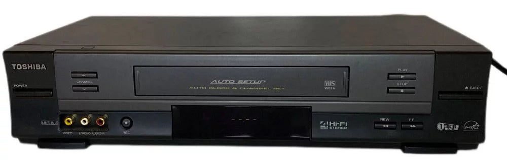 Pre-Owned Toshiba w-614 Hi Fi Stereo 4 head VHS VCR Vhs Player with Remote & Cables (Good)