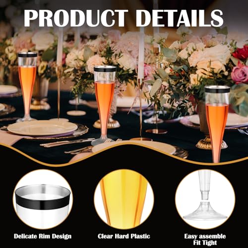 36 Pcs Plastic Champagne Flutes 4.5 oz Clear Toasting Glasses for Party V61372