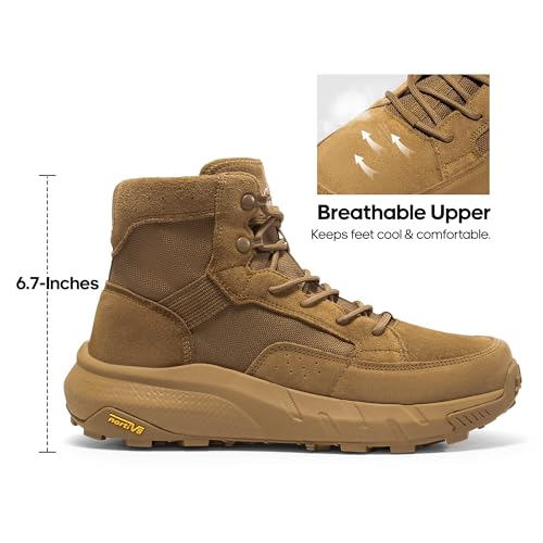 NORTIV 8 Men's Lightweight Leather Combat Boots W79068