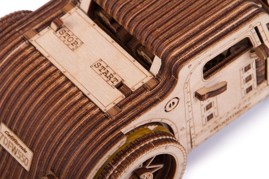 Wood Trick Hot Rod Wooden Model Car Kit 3D Puzzle, Pack of 2 E1693