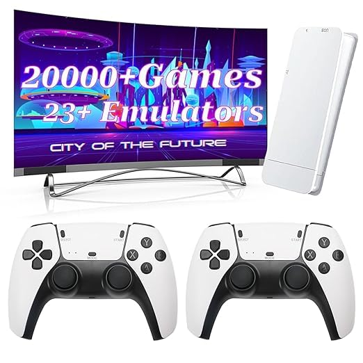 Hikonia Retro Game Console with 20000 Games,Plug & Play Video Game Console 18 Emulators Classic Games,4K HDMI Output for TV,Dual Controllers Birthday Gifts for Boys & Girls 64G