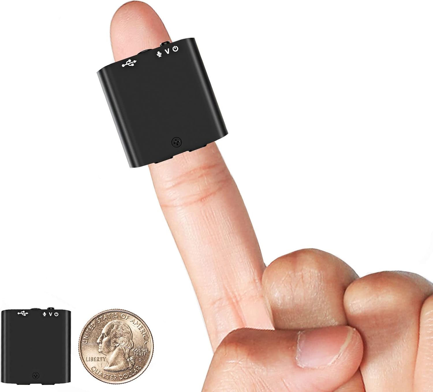 Hfuear Mini Voice Recorder, Ultra Small 16GB Magnetic Voice Activated Recorder with 192 Hours Recording Capacity, Digital Voice Recorder Recording Device for Lecture Interview Meeting Pack of 2
