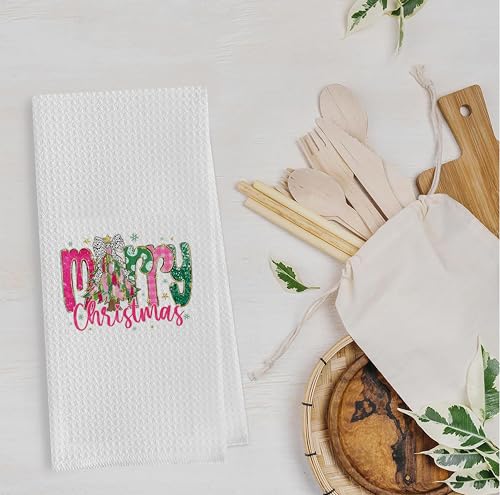 Christmas Tree Kitchen Towels - Neutral Christmas Hand Towels, 16 x 24 Inch V47794