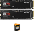 Samsung MZ-V9P2T0B/AM 990 PRO 2TB PCIe 4.0 NVMe Solid State Drive (2-Pack), Upgrade Desktop PC or PS5 Memory and Storage Bundle with 1 YR CPS Enhanced Protection Pack