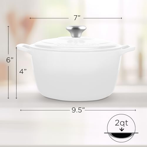 Signature Enameled Cast Iron Dutch Oven 5.5Q with Lid, Oyster Grey A277