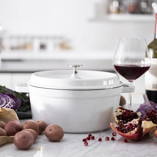 STAUB Cast Iron Dutch Oven 5.5-qt Round Cocotte, Black Matte P4487