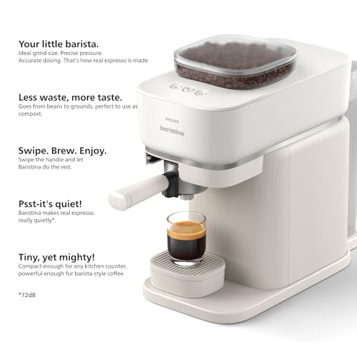 Philips Baristina Espresso Machine, Compact, 16 Bar Pump Pressure, Black B155