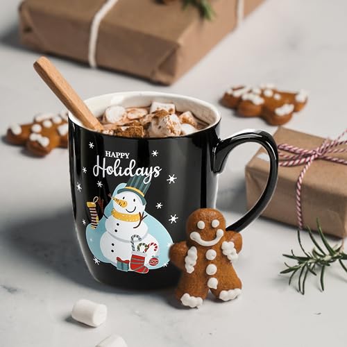 Hiceeden Set of 6 Large Christmas Coffee Mugs, 17 Oz Ceramic Santa Mug Z706006