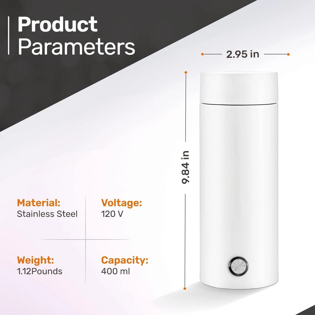 300ml Portable Electric Kettle Stainless Steel Travel M603965