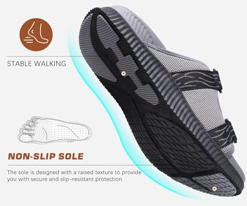 KuaiLu Men's Orthotic Sandals Athletic Recovery Slides with Arch Support Q91398