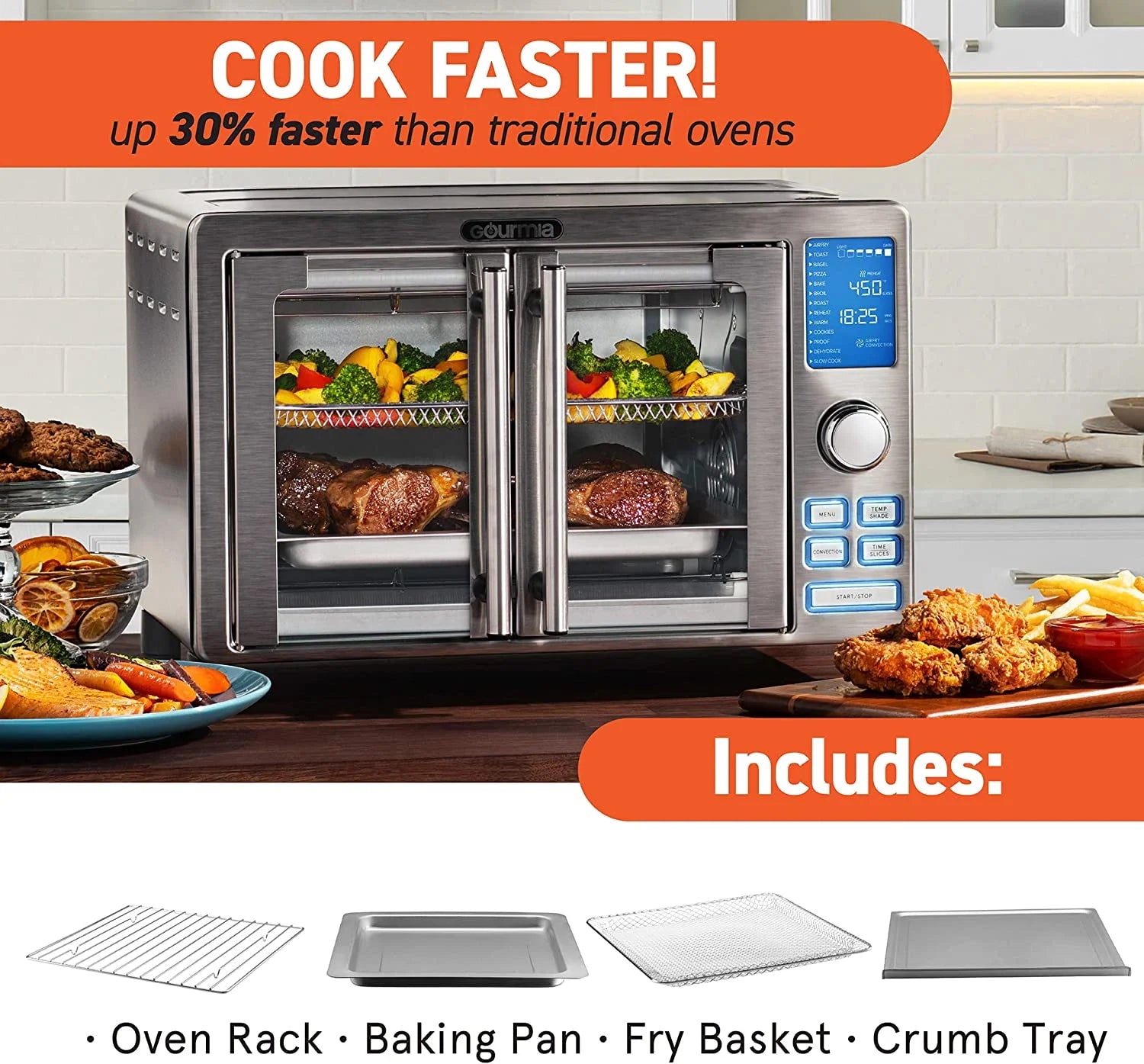Gourmia GTF7520 Toast Oven Air Fryer J118