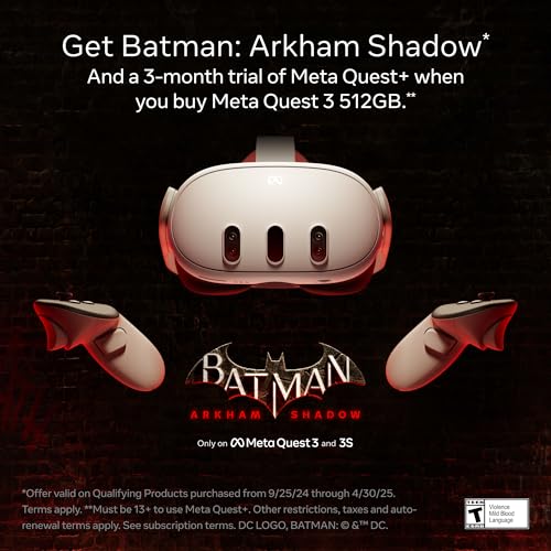 Meta Quest 3 512GB with Batman: Arkham Shadow and 3-Month Meta Quest+ Trial E64343