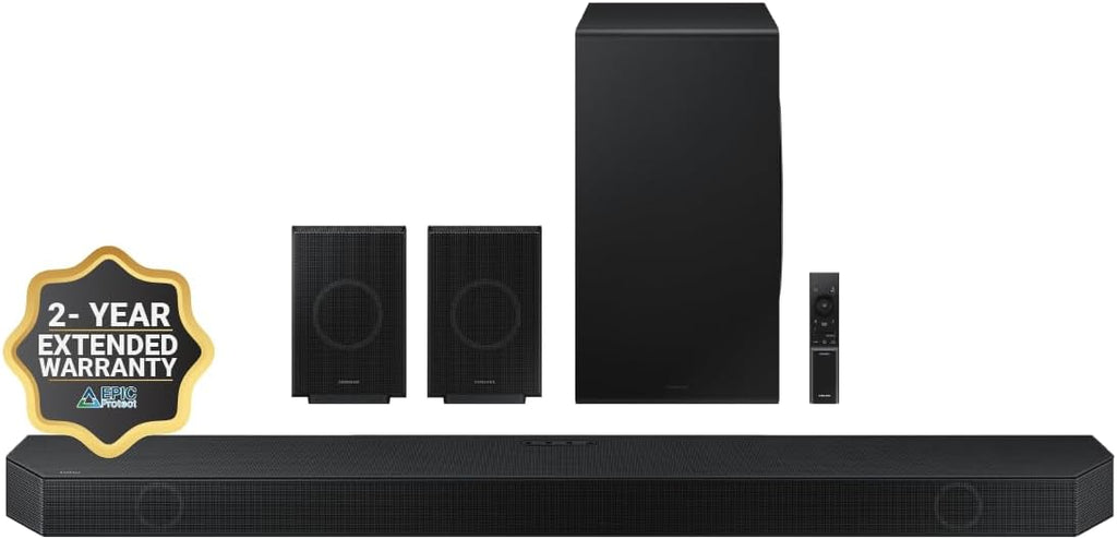 SAMSUNG Q990D 11.1.4ch Soundbar w/Wireless Dolby Atmos Audio, Rear Speaker Included HW-Q990D/ZA (Newest Model 2024) + Plus 2-Year Extended Warranty by Epic