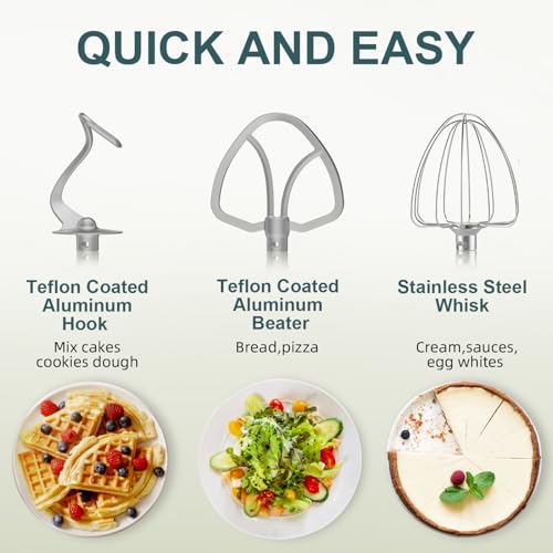 HOWORK Electric Stand Mixer 6.5QT Stainless Steel Bowl, Blue P383969