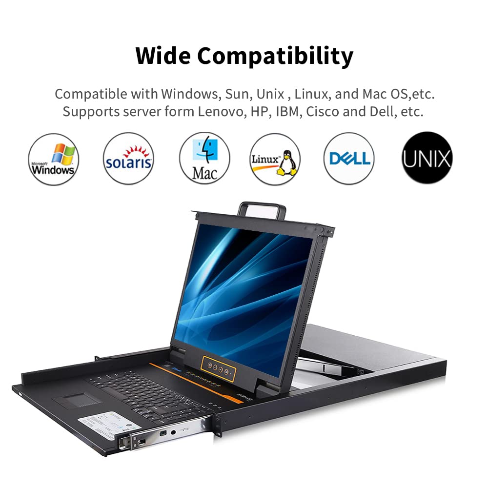 8 Port Rackmount KVM Console with 19" LCD Monitor, VGA, 1U S99701