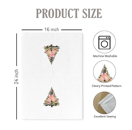 Christmas Tree Kitchen Towels - Neutral Christmas Hand Towels, 16 x 24 Inch V47794