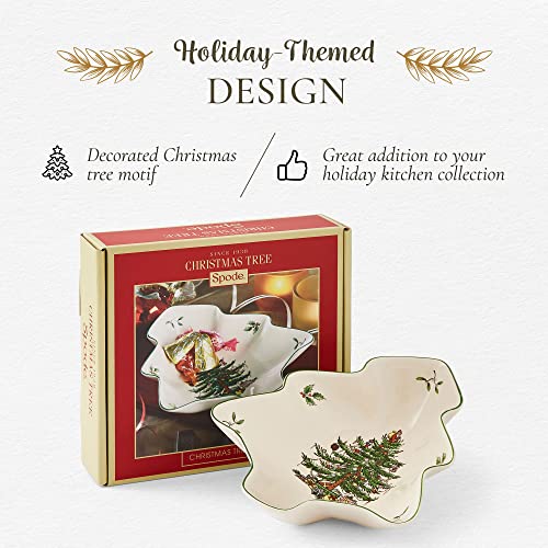Spode Christmas Tree 14-Inch Tree-Shaped Porcelain Serving Platter H48565