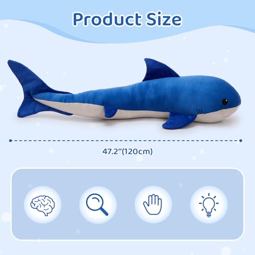 Tezituor 51 inch Giant Whale Shark Stuffed Animal Plush Pillow M152089