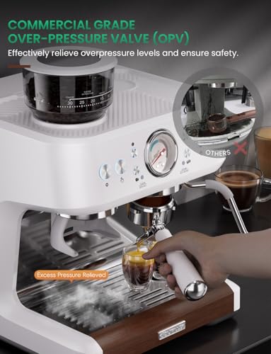 Espresso Machine with Grinder, Dual-Boiler 58MM Stainless Steel D866620