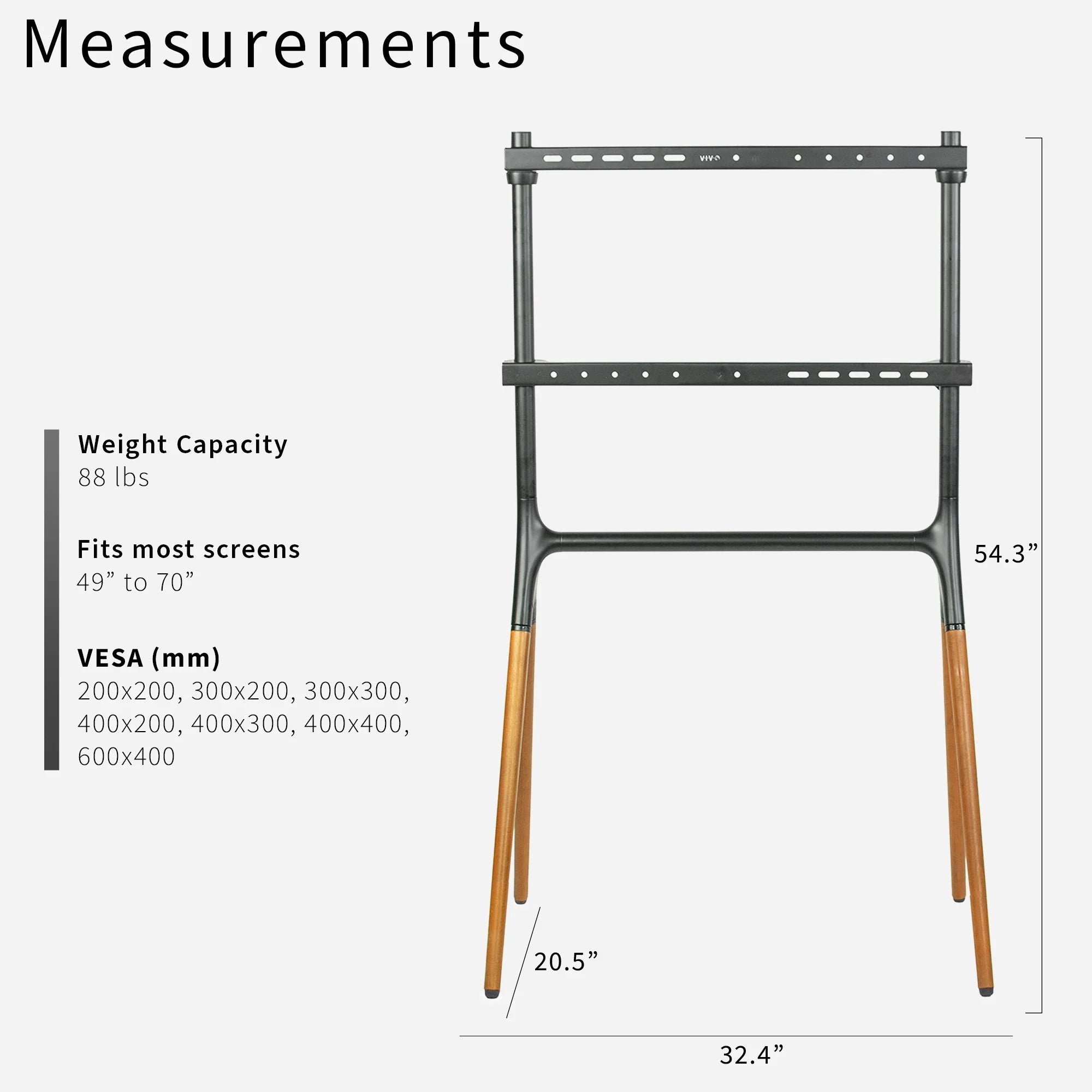 VIVO Easel Studio TV Adjustable Floor Stand for 49" to 70" Screens A5453
