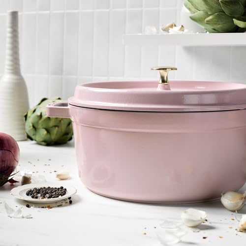 STAUB Cast Iron Dutch Oven 5.5-qt Round Cocotte, Black Matte P4487