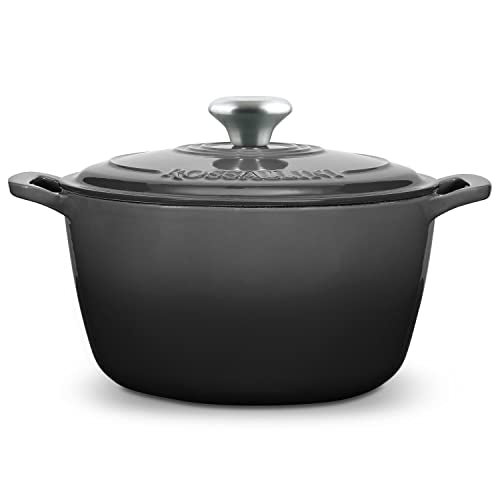 Signature Enameled Cast Iron Dutch Oven 5.5Q with Lid, Oyster Grey A277