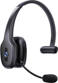 Bluetooth Headset, Trucker Bluetooth Headset with Noise Canceling Microphone, 60 Hours Working Time Wireless on-Ear Headset for Computer Cell Phone Trucker Home Office Work