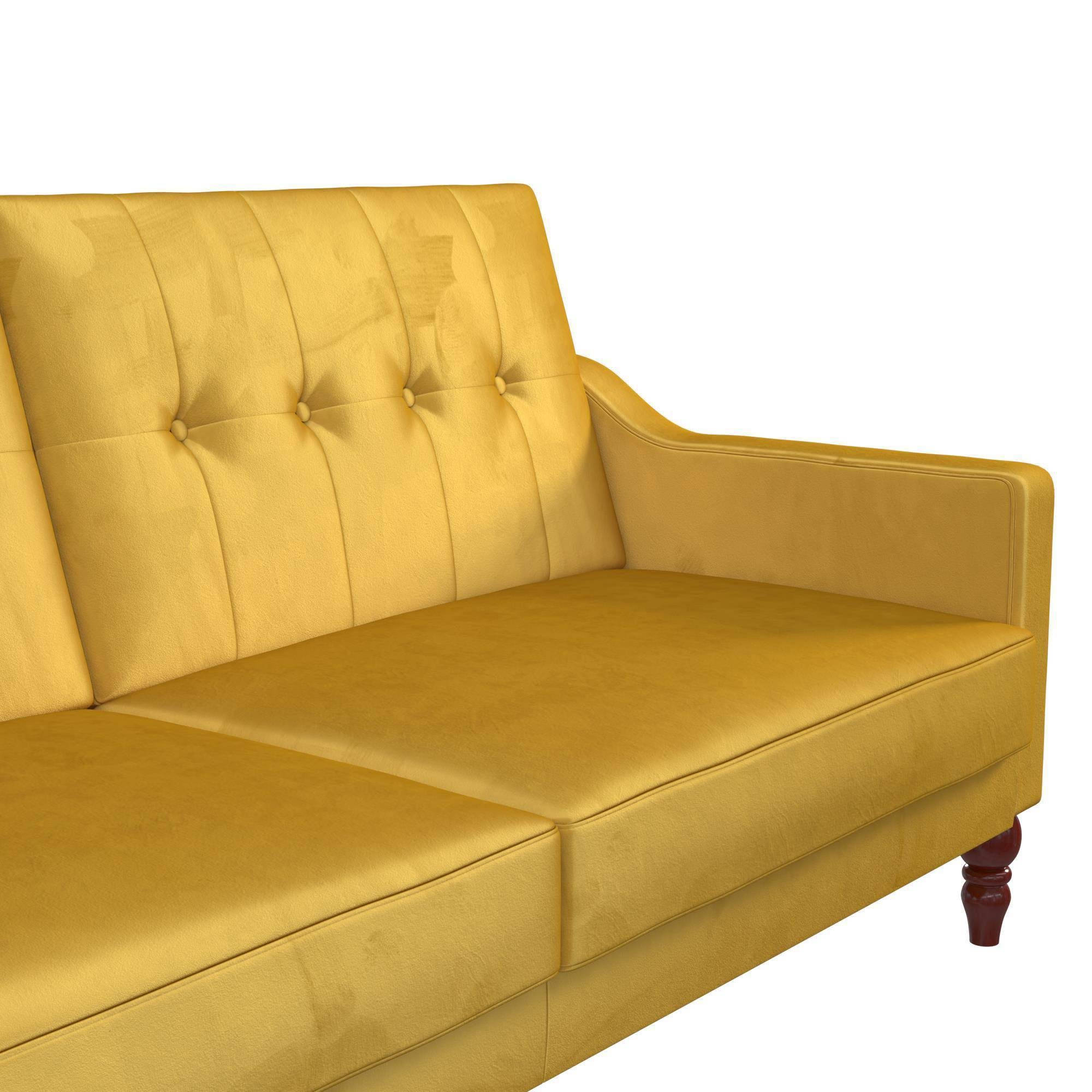 Novogratz Beatrice Coil Futon Convertible Sofa Bed Couch - Mustard E9732