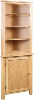 FAMIROSA Corner Cabinet 23.2x14.1x70.8 Solid Oak Wood